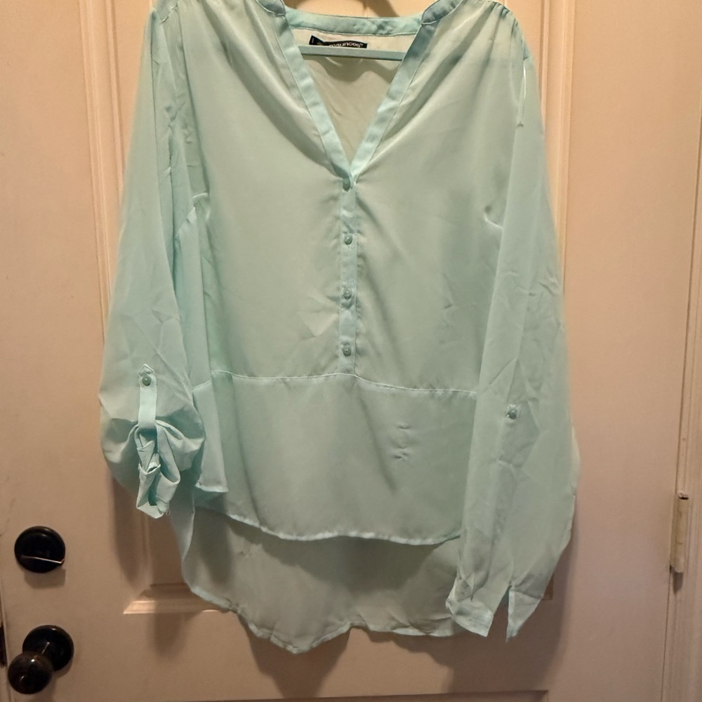 Maurices Aqua Button-Up Top